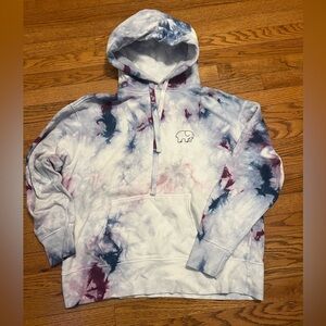 Ivory Ella Pink and Purple Galaxy Cloud Tie Dye Pullover Hoodie Medium